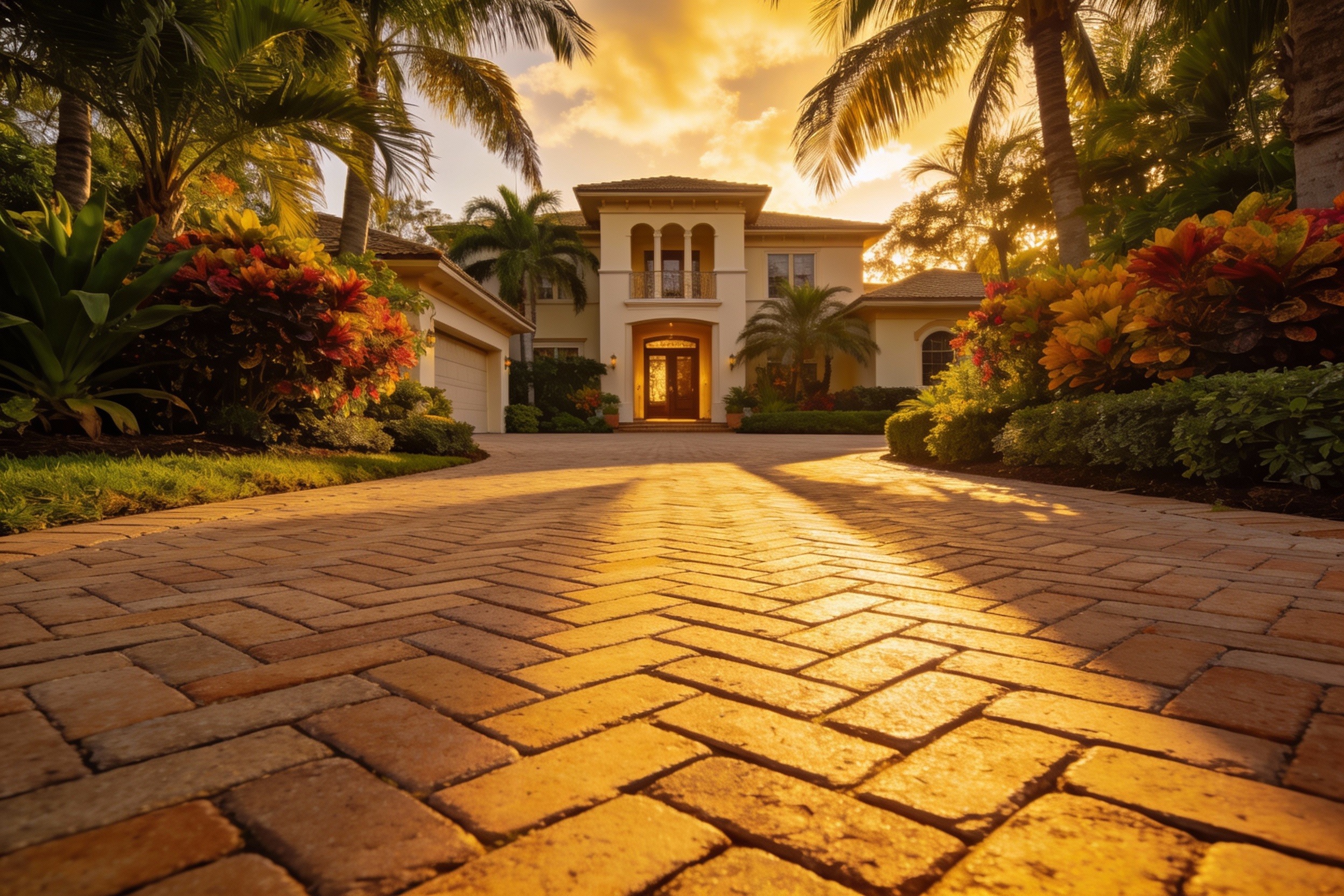 Beautiful paver driveway installation in Jacksonville